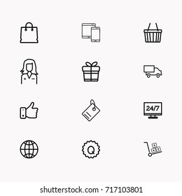 E-commerce line icon set