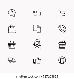 E-commerce line icon set