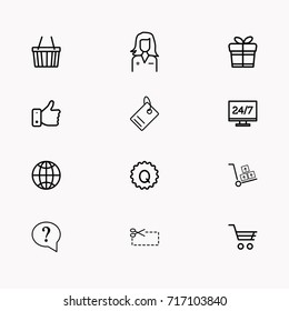 E-commerce line icon set