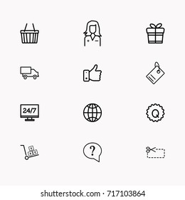 E-commerce line icon set