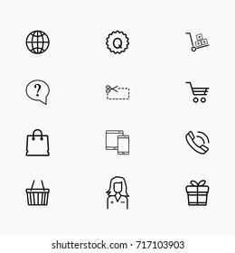 E-commerce line icon set
