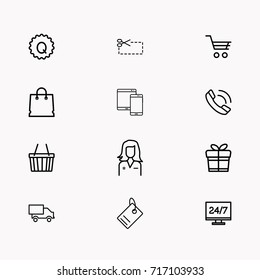 E-commerce line icon set