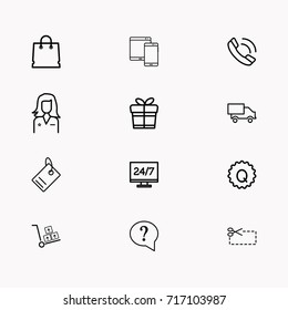 E-commerce line icon set