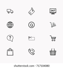 E-commerce line icon set