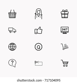 E-commerce line icon set