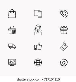E-commerce line icon set