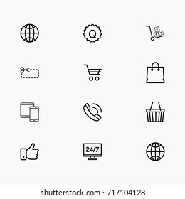 E-commerce line icon set