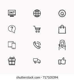 E-commerce line icon set