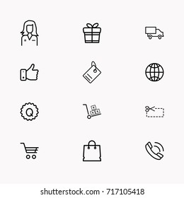 E-commerce line icon set