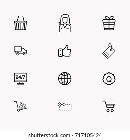 E-commerce line icon set