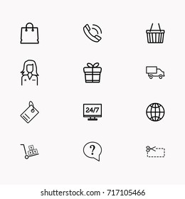 E-commerce line icon set
