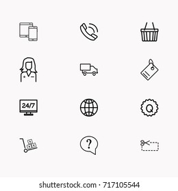 E-commerce line icon set
