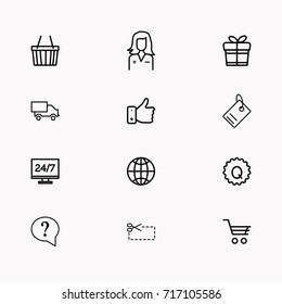 E-commerce line icon set
