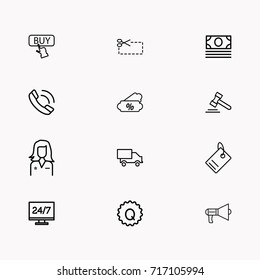E-commerce line icon set