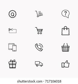 E-commerce line icon set