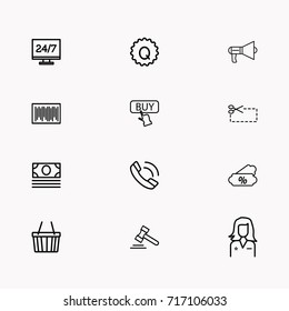 E-commerce line icon set