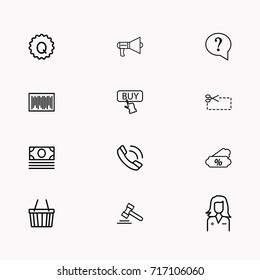 E-commerce line icon set
