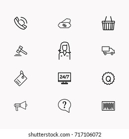 E-commerce line icon set