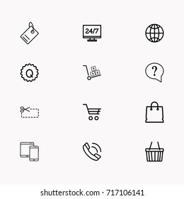 E-commerce line icon set