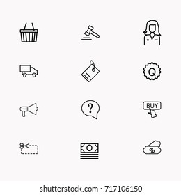 E-commerce line icon set