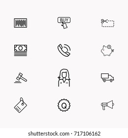 E-commerce line icon set