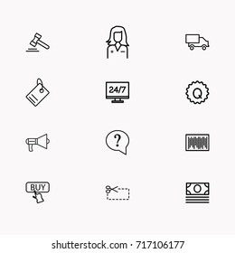 E-commerce line icon set