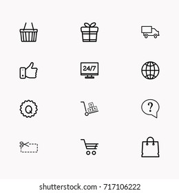 E-commerce line icon set