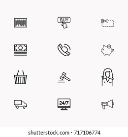 E-commerce line icon set