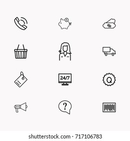 E-commerce line icon set