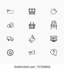 E-commerce line icon set