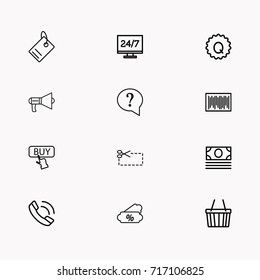 E-commerce line icon set