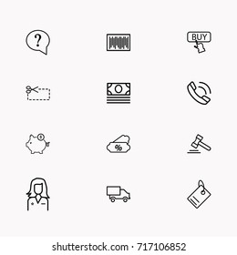 E-commerce line icon set