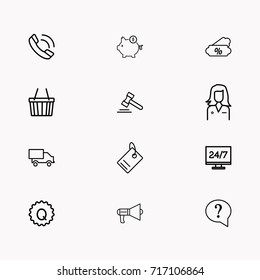 E-commerce line icon set