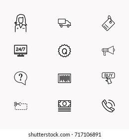 E-commerce line icon set