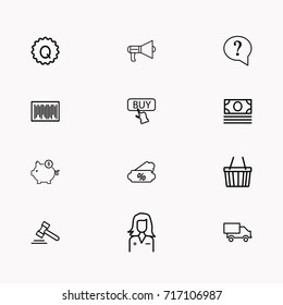 E-commerce line icon set