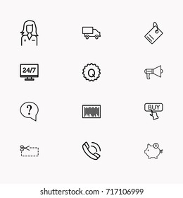 E-commerce line icon set
