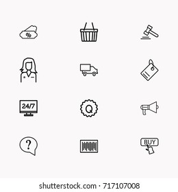 E-commerce line icon set