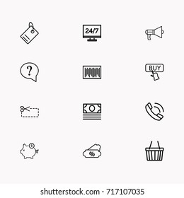 E-commerce line icon set