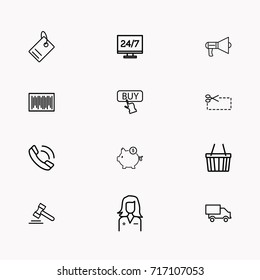 E-commerce line icon set