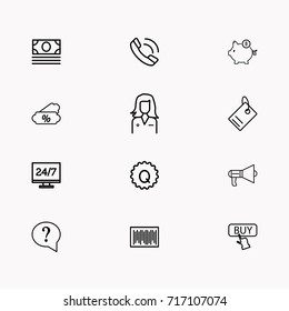 E-commerce line icon set