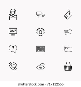 E-commerce line icon set