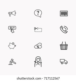 E-commerce line icon set