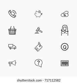 E-commerce line icon set