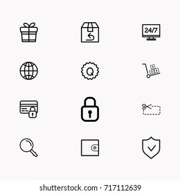 E-commerce line icon set