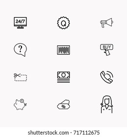 E-commerce line icon set