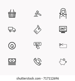 E-commerce line icon set