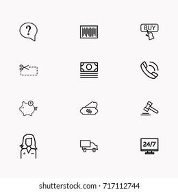 E-commerce line icon set