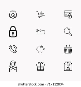 E-commerce line icon set