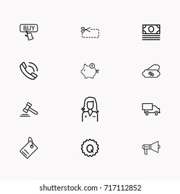 E-commerce line icon set