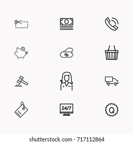 E-commerce line icon set
